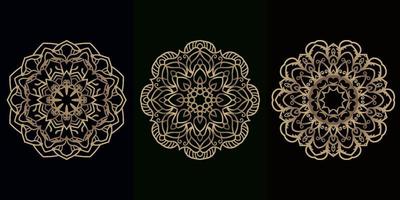 verzameling mandala-ornament of bloem vector