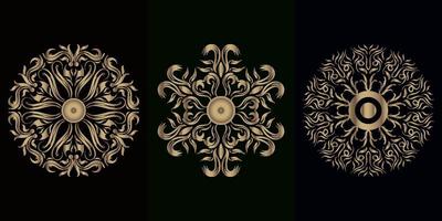 verzameling mandala-ornament of bloem vector