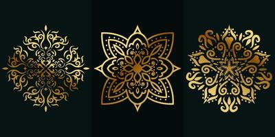 mandala sieraad of bloem achtergrond ontwerp set collectie. vector