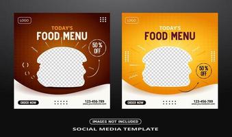 voedsel social media banner postsjabloon. vector