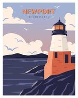 Rhode Island achtergrond vectorillustratie geschikt voor art print, poster, postkaart vector