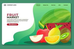 bekerglas met fruitbestemmingspagina of webpagina-ontwerpsjablonen voor onderwijsschool, chemisch, fruit, vergif. handgetekende vectorillustratieconcepten voor website en mobiele websiteontwikkeling. vector