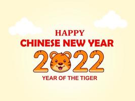 gelukkig chinees nieuwjaar 2022.jaar van de tiger.vector afbeelding vector