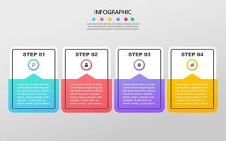 vector infographic ontwerp met pictogrammen. opties of stappen. procesdiagram, stroomschema, infografiek, infographics voor bedrijfsconcept, presentatiebanner, werkstroomlay-out.