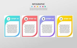 vector infographic ontwerp met pictogrammen. opties of stappen. procesdiagram, stroomschema, infografiek, infographics voor bedrijfsconcept, presentatiebanner, werkstroomlay-out.