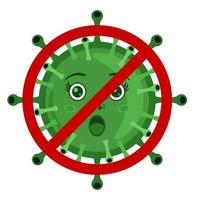 covid 19 virus bacteriën cartoon geïsoleerde witte achtergrond vector