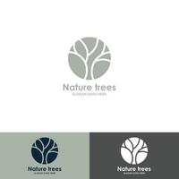 tropisch plantenlogo. cirkel bloem embleem in lineaire n cirkel stijl. vector abstracte badge voor natuurproduct design, bloemist, cosmetica, ecologie concept, wellness, spa, yogacentrum.