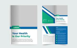 moderne creatieve medische gezondheidszorg tweevoudige brochure ontwerpsjabloon vector