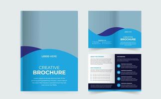 moderne creatieve zakelijke 4pg tweevoudige brochure ontwerpsjabloon vector