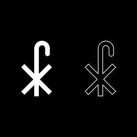 kruis monogram x symbool heilige pastor teken religieuze kruis pictogrammenset witte kleur vector illustratie vlakke stijl afbeelding