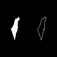 kaart van israël icon set witte kleur illustratie vlakke stijl eenvoudige afbeelding vector