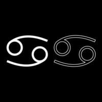 kanker dierenriem symbool langoesten teken pictogrammenset witte kleur illustratie vlakke stijl eenvoudige afbeelding vector