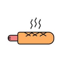 franse hotdog kleur icoon. worst in deeg. geïsoleerde vectorillustratie vector