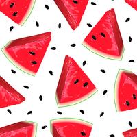 Stukken van rode watermeloen op naadloze achtergrond. vector