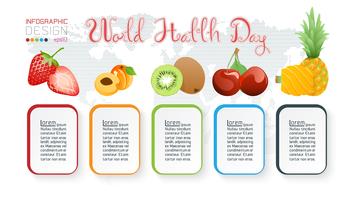 Fruitcollectie voor Wereldgezondheidsdag. vector