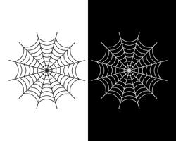 Vector het pictogram witte en zwarte kleur van het spinneweb op witte en zwarte achtergrond - Vectorillustratie