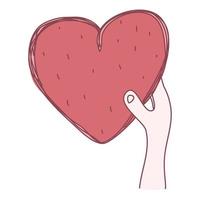 handen met een hart vector cartoon afbeelding. Valentijnsdag, liefde, relaties. liefdadigheidssymbool