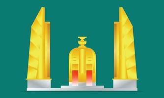 democratie monument goud en zilver bangkok thailand vector illustraion eps10