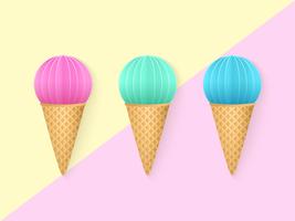 Color Pop Pastel ijshoorntjes vector