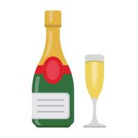 champagne vectorpictogram dat gemakkelijk kan worden gewijzigd of bewerkt vector