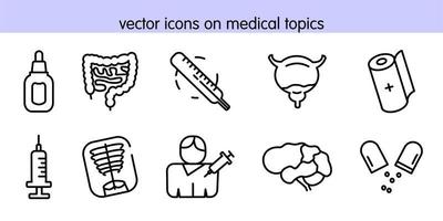 vectorpictogrammen over medische onderwerpen vector