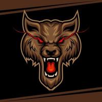 wolfmascotte voor sport- en esports-logo vector