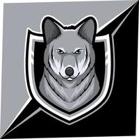 wolfmascotte voor sport- en esports-logo vector