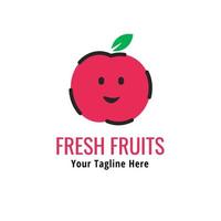 eenvoudig vers appelfruit-logo. minimalistisch logo-ontwerp. creatief logo in lineaire kleur vector