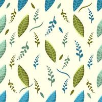 naadloze patroon met kleurrijke bladeren, vectorillustratie in vintage stijl. vector