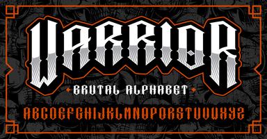 Warrior lettertype, brute lettertype voor thema&#39;s als biker, tatoeage, rock and roll en vele andere.
