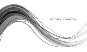 abstracte zwarte grijze krommegolf op wit ontwerp moderne futuristische vector als achtergrond