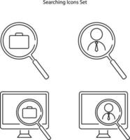 baan zoeken pictogram geïsoleerd op een witte achtergrond uit human resources-collectie. baan zoeken pictogram dunne lijn overzicht lineaire baan zoeken symbool voor logo, web, app, ui. baan zoeken pictogram eenvoudig teken, zoeken vector