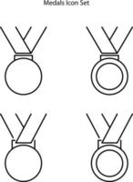 medaille pictogram geïsoleerd op een witte achtergrond. medaille pictogram dunne lijn overzicht lineaire medaille symbool voor logo, web, app, ui. medaille pictogram eenvoudig teken. vector