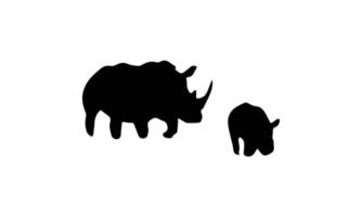 neushoorn silhouet vector illustratie ontwerp