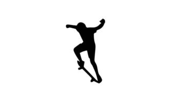 man spelen skateboard silhouet vector illustratie ontwerp