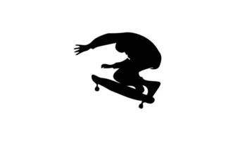 man spelen skateboard silhouet vector illustratie ontwerp