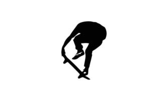 man spelen skateboard silhouet vector illustratie ontwerp