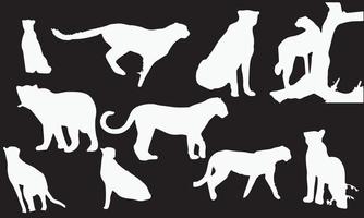 cheetah vector silhouet illustratie ontwerp, logo sjabloon. verzameling