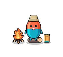 camping illustratie van de capsule cartoon vector