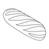 een broodje met doodle-stijl incisies.outline tekening met de hand.zwart-wit image.monochrome.pastries for breakfast.confectionery.vector illustratie vector