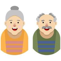 een oudere man en een oudere vrouw.flat illustration.cartoon style.old people.vector illustration vector