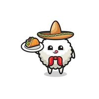 rijstbal Mexicaanse chef-kok mascotte met een taco vector