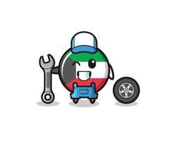 het karakter van de vlag van Koeweit als een mechanische mascotte vector