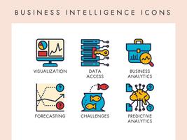 Business intelligence-pictogrammen vector