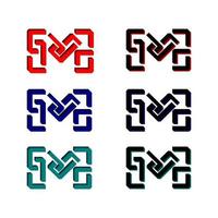 3D-letter m-logo. perfect voor t-shirts enzovoort. vector