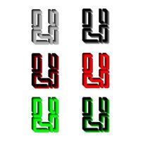 3D-letter u-logo. perfect voor t-shirts enzovoort. vector