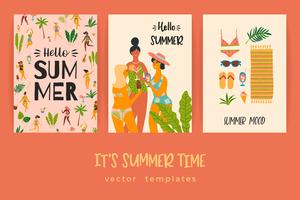 Vector sjablonen met leuke zomer illustratie.