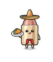 bullet Mexicaanse chef-kok mascotte met een taco vector