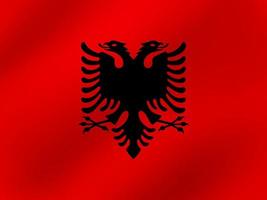 vector realistische golvende illustratie van de vlag van Albanië