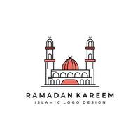 ramadan kareem logo lijn kunst vector minimalistische illustratie ontwerp